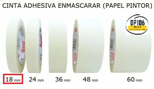 Cinta De Enmascarar 18 Mm X 20 Metros
