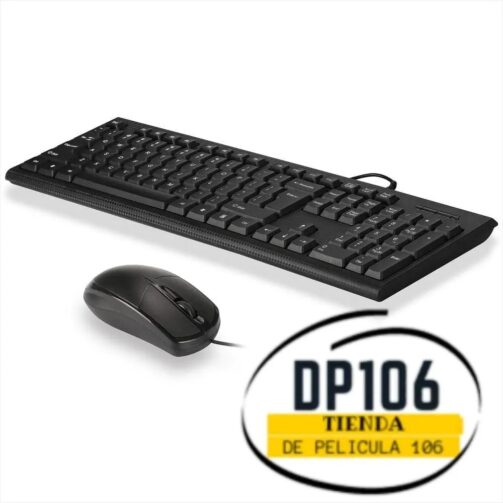 Combo Teclado Y Mouse De Cable Usb Negro
