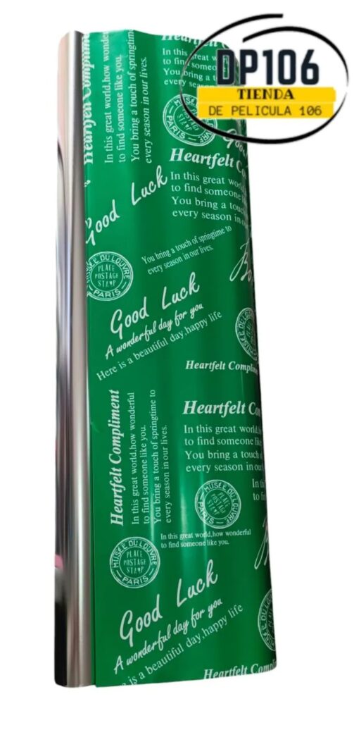 Papel Regalo Metalizado Verde Ionizado X Pliego