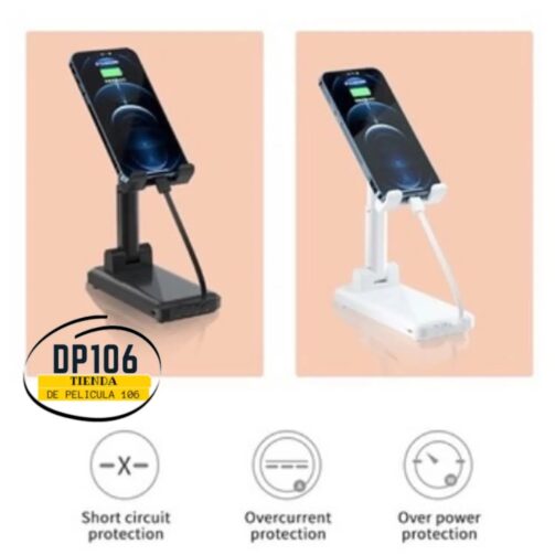 Power Bank 10000mah Soporte Para Celular Con Cable De Carga Integrado