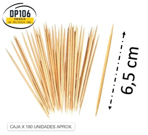 Palillo Doble Punta X 180 Und Snack / Cocteles / Manualidades / Higiene Oral