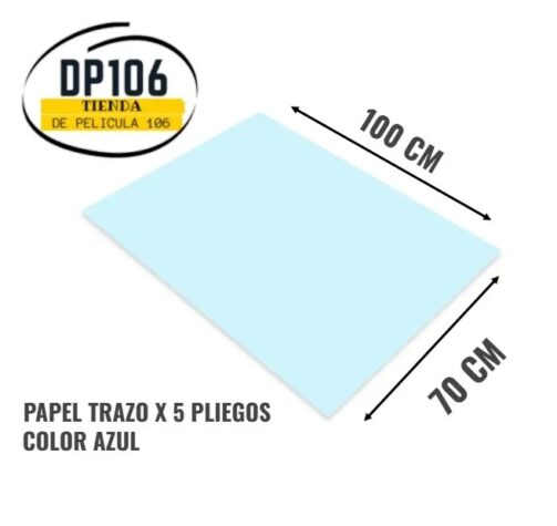 Papel Trazo Azul X 5 Pliegos