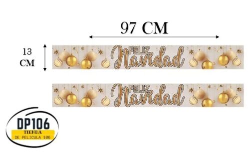 Feliz Navidad Pancarta / Letrero / Guirnalda X 2 Und