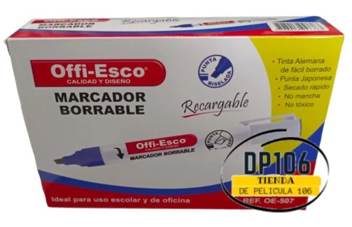 Marcador Borrable Azul Recargable X 1 Und