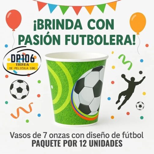 Vasos Desechables De Futbol X 12 Und
