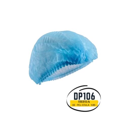 Cofia Azul Desechable Con Tela Respirable / Gorro Tipo Oruga