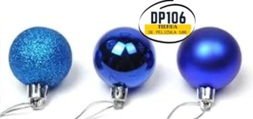 Bolas De Árbol Navidad Azul X 12 Und
