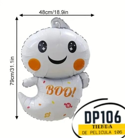 Globo Fantasma Boo Metálico Mediano Halloween