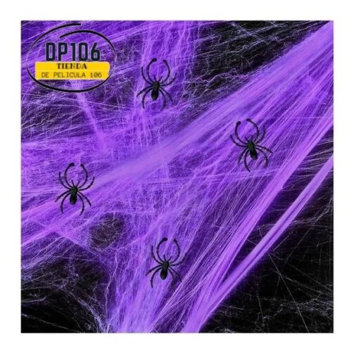 Telaraña Halloween Morada Mediana