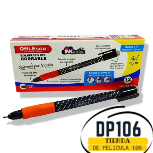 Bolígrafo / Esfero Gel Borrable X 1 Und Offi-esco / Lapicero