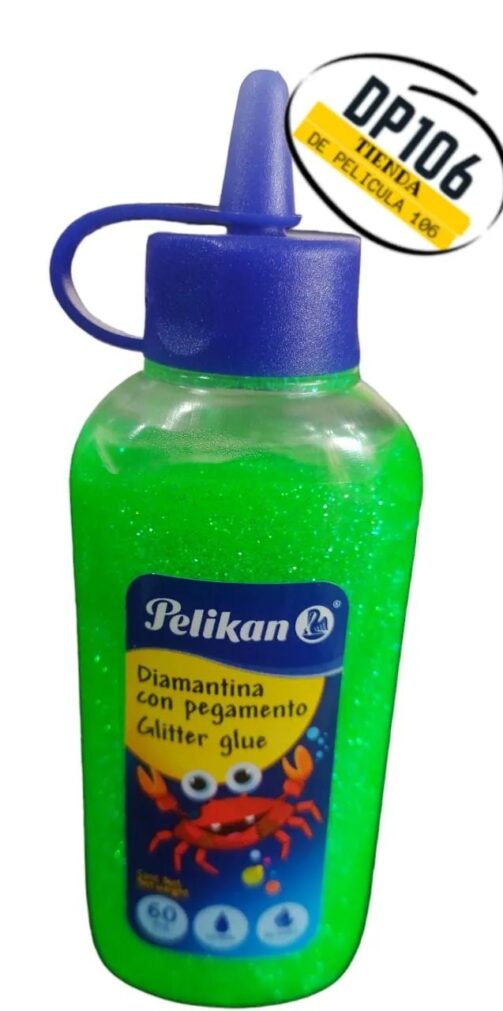 Escarcha Liquida Verde Neón 60 Ml Pelikan / Diamantina Con Pegamento