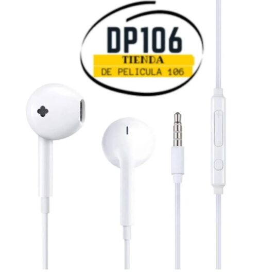 Audifonos Manos Libres Blancos Cable Plano