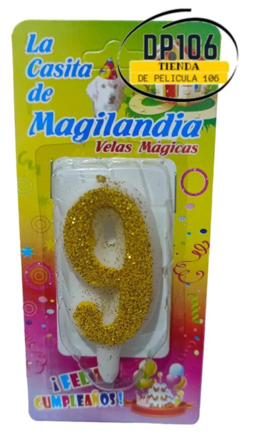 Vela # 9 Dorado Vela Mágica