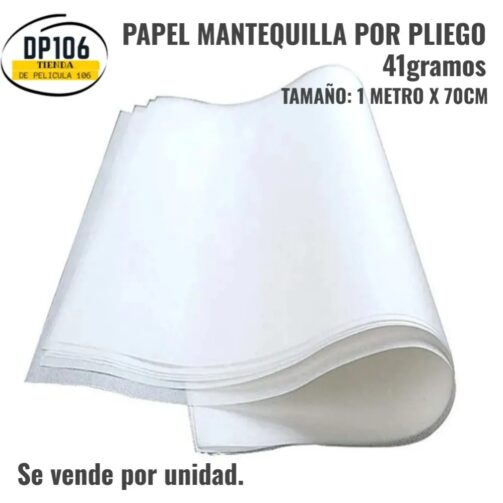 Papel Mantequilla Por Pliego – 41 Gramos (1 M X 70 Cm)