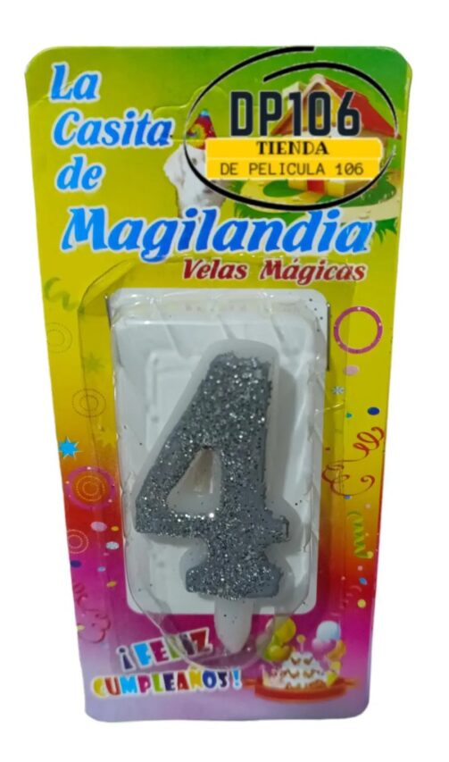 Vela # 4 Plata Vela Mágica