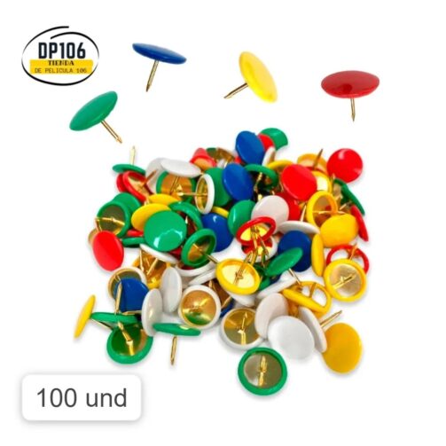 Caja De Chinche Colores 100 Und Thumb Tacks