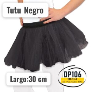 Tutu Negro 30 Cm Falda Para Niñas