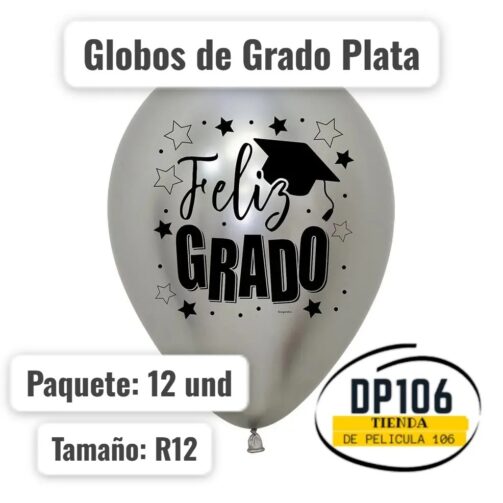 Globos De Grado Plata 12 Und