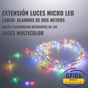 Extension De Luces Decorativas Micro Ledmulticolor 2 Metros Con 3 Secuencias