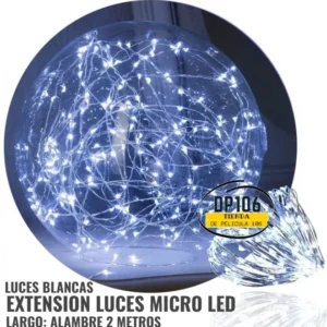 Extension De Luces Decorativas Micro Led Blancas 2 Metros Con 3 Secuencias