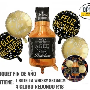 Bouquet De Globos Feliz Año Nuevo Botella Whisky Feliz Año Happy New Year