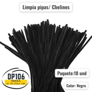 Limpia Pipas Negro X 10 Und Chelines Gamuzados