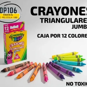 Crayones Triangulares Jumbo Caja De 12 Colores