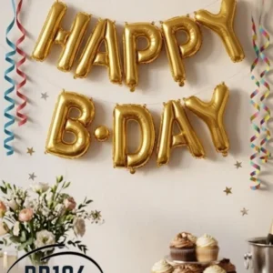 Globo De Decoracion Dorado Happy B Day