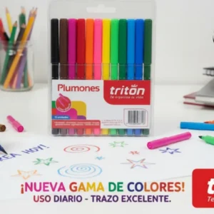 Marcadores Plumones Triton X 12 Und