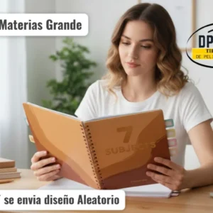 Cuaderno 7 Materias Mujer Grande Pasta Dura