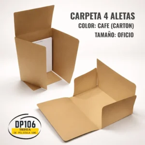 Carpeta Kraft 4 Aletas Tamaño Oficio