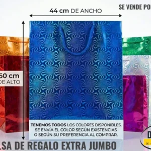 Bolsa De Regalo Metalizada Extra Jumbo 60 X 44 Cm