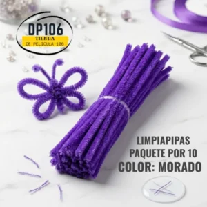 Limpia Pipas Morado X 10 Und Chelines Gamuzados