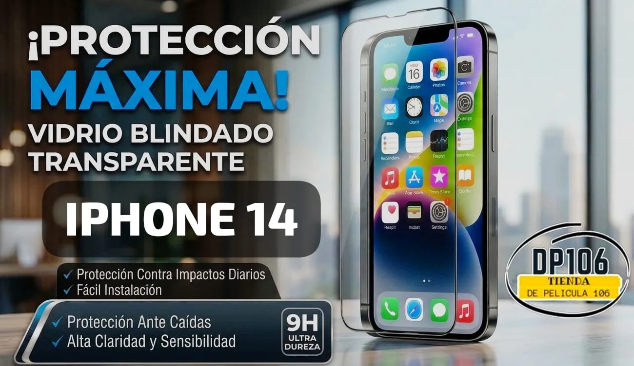 Iphone 14 Vidrio Blindado Transparente