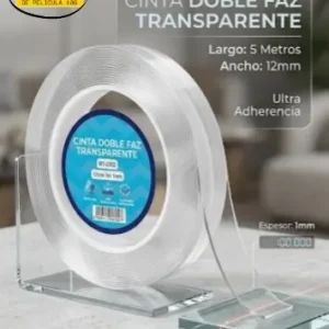 Cinta Doble Faz Transparente 12mm X 5metros