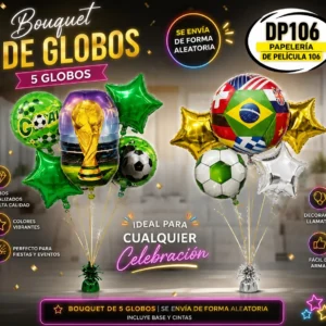 Bouquet Globos Decoracion Futbol Mundial X 5 Und