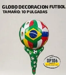 Globo Metalizado Copa Banderas Decoracion Futbol X 1 Und