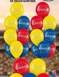 Globos Decoracion Futbol Colombia R12 X 12 Unidades