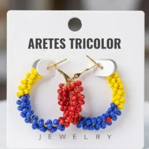 Aretes / Candongas Tricolor Colombia X 2 Und