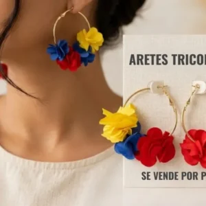 Aretes / Candongas Tricolor Colombia X 2 Und