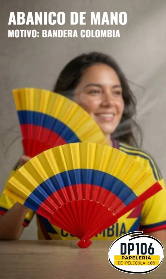 Abanico De Mano Tricolor Colombia X 1 Und