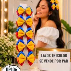 Pinzas / Lazos / Broches Tricolor Colombia X 2 Und