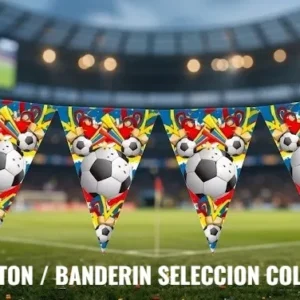 Feston / Guirnalda Banderin Decoracion Futbol Tricolor