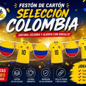 Feston Guirnalda Camisa Sele Decoracion Futbol Colombia