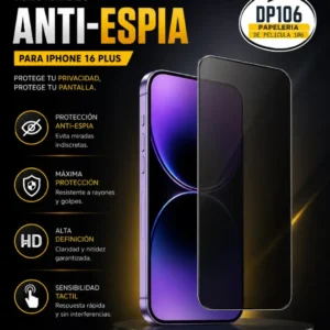 Iphone 16 Plus Vidrio Antiespia Templado