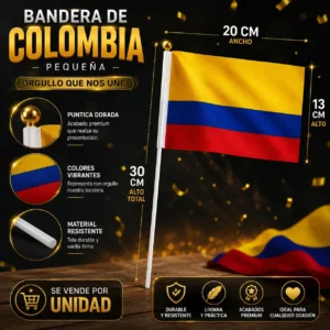 Bandera Colombia Pequeña 30 Cm X 1 Und