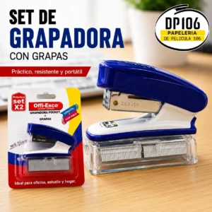 Grapadora Pequeña Con Grapas Cosedora De Bolsillo