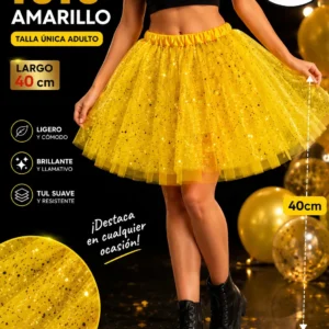 Tutu Amarillo 40 Cm Falda Adulto Talla Unica