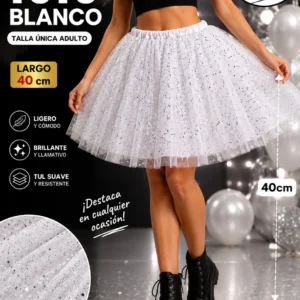 Tutu Blanco 40 Cm Falda Adulto Talla Unica