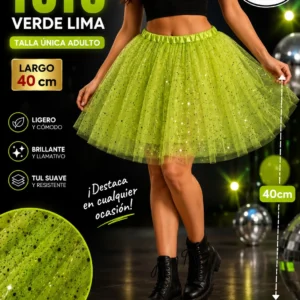 Tutu Verde 40 Cm Falda Adulto Talla Unica